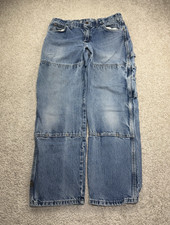 Vintage Dickies Double Knee Jeans Mens 32x29 Blue Denim Pants Faded Distressed