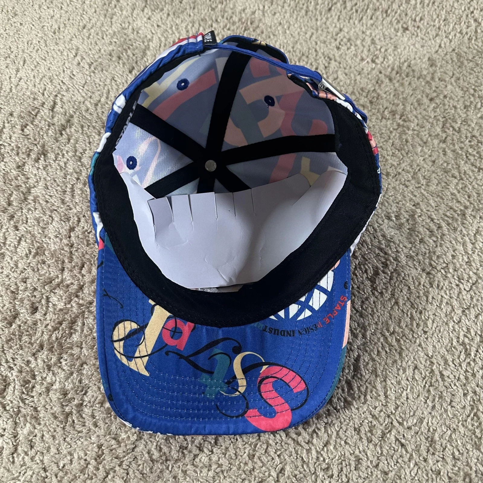Staple Hat Cap Strap Back Mens One Size Blue Pigeon Logo Allover Print AOP