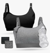 Momcozy Pumping Bra Hands Free All Day Wear Pumping And Nursing Bra In One 2pk