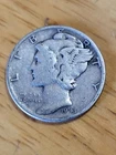 1943 P Mercury Dime, Uncirculated, 90% Silver Coin. Free Shipping.