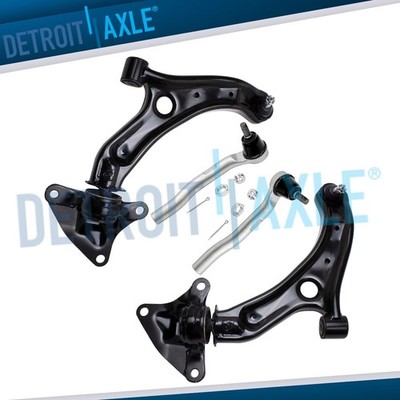 4pc Front Lower Control Arms Outer Tie Rods for 2009-2011 Honda Fit Insight 1.5L