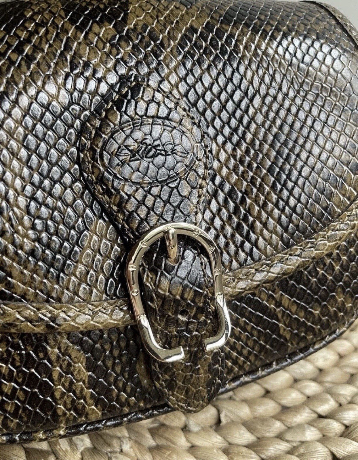 Longchamp Calfskin leather with python pattern sm… - image 12