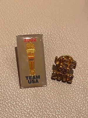 Team USA Historic Olympic 2 Pin Lot - 2002 - Enamel and gold tone lapel pin