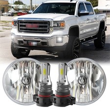 4 Round White Halo Chrome Housing Clear Lens Fog Driving Lights Lamps Universal