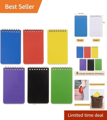 6 Pack Small Pocket Notebooks for Notes and Journals