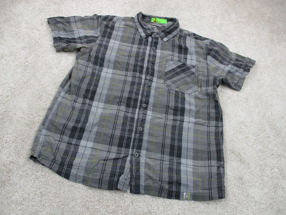 SmartWool Shirt Mens Medium Gray Plaid Merino Wool Blend Short Sleeve Button Up - Image 2 of 4