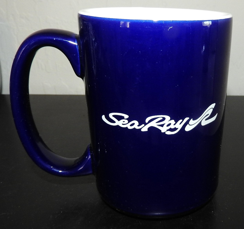 RARE Sea Ray Boats Marine Max Dealer Ceramic Logo Coffee Mug Boating