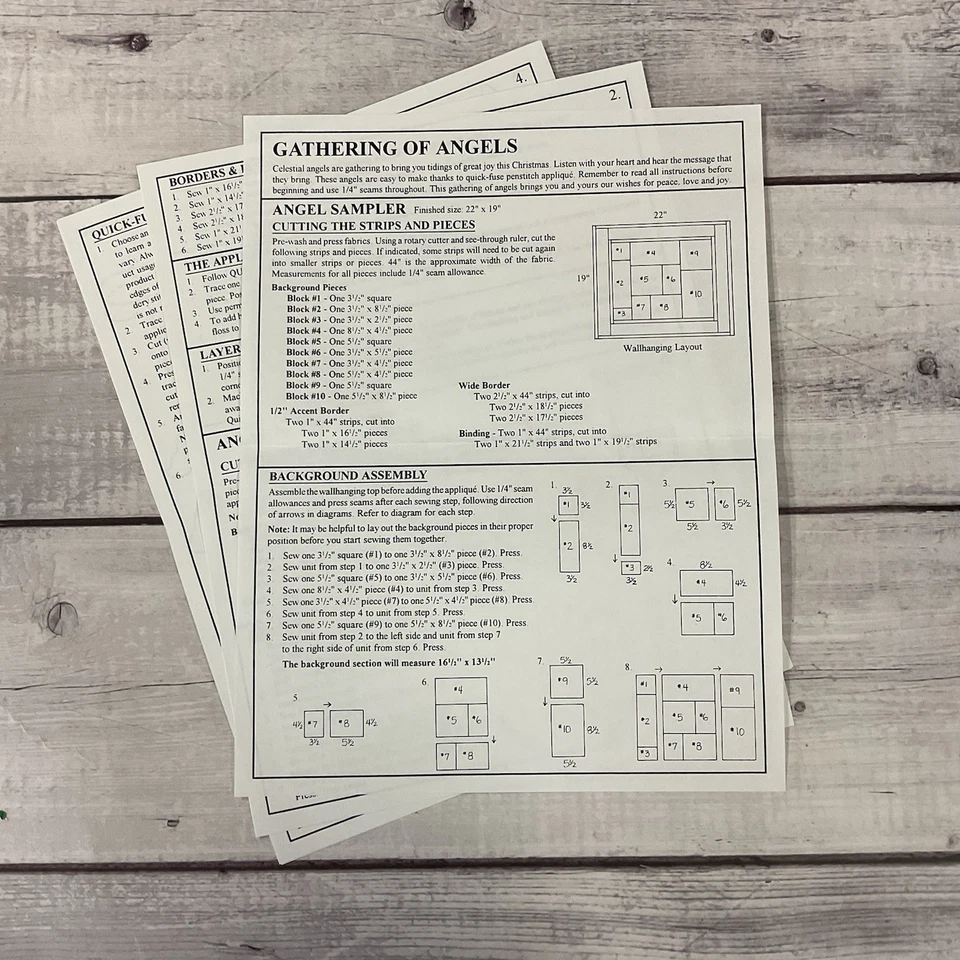 Debbie Mumm The Word Gathering Of Angels Wallhanging Banner Quilt Pattern AP-40 - Image 3 of 3