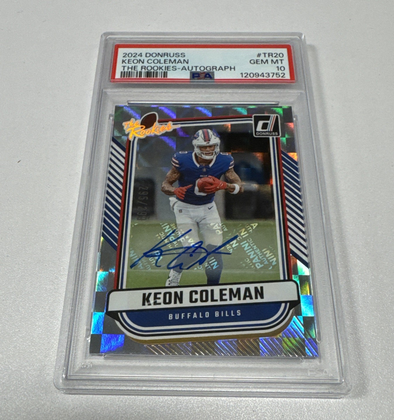 2024 Panini Donruss - The Rookies Keon Coleman #TR-20 Autographs 295/299 PSA 10