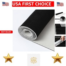 Breathable Black Suede Upholstery Material 60" L x 48" W - Ideal for Cars & More