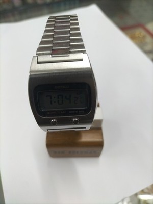 VINTAGE SEIKO 0439-5009 LC EDELSTAHL DIGITAL QUARZ UHR GEBRAUCHT.