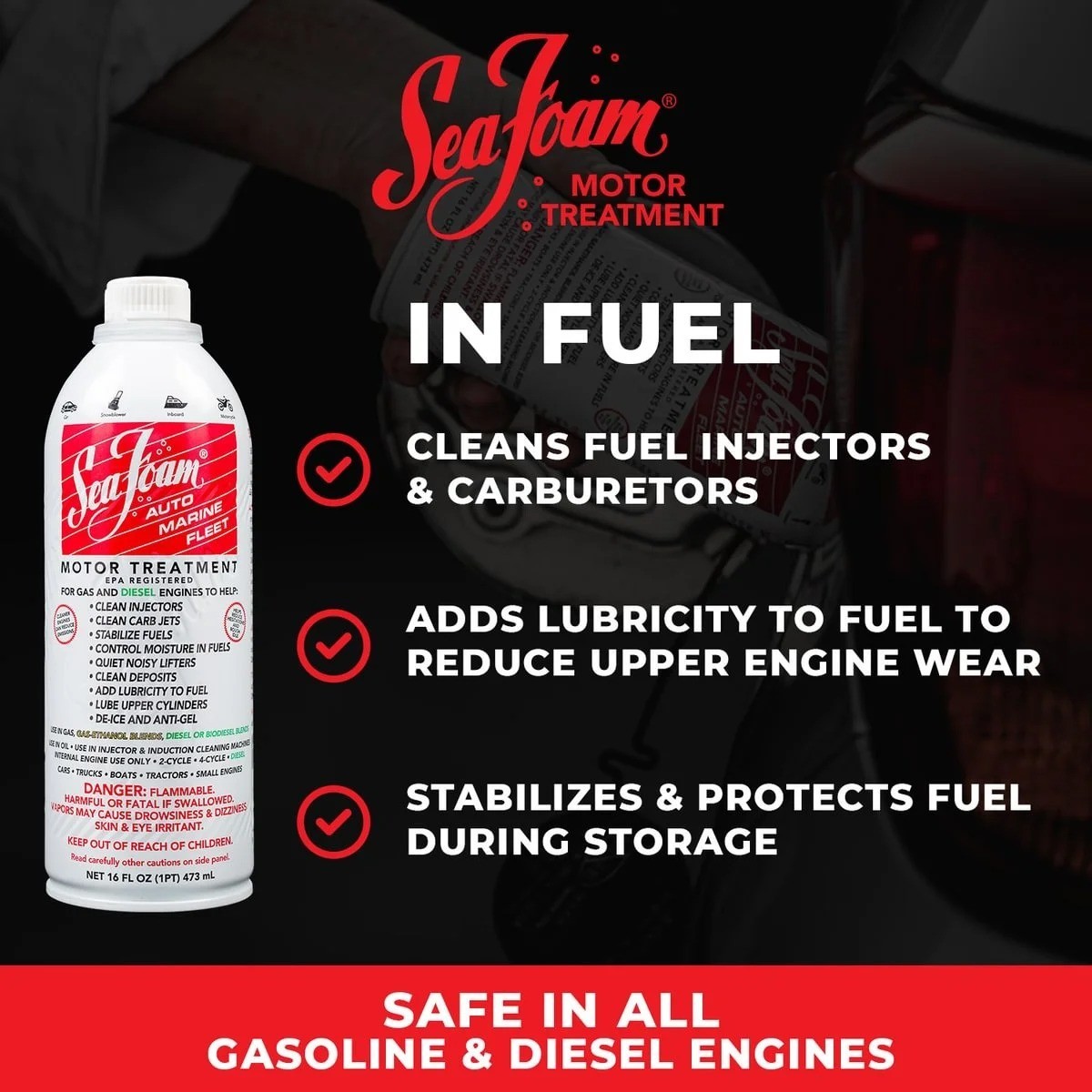 Sea Foam SF16 Motor Treatment Automotive Additive, 16 oz. New