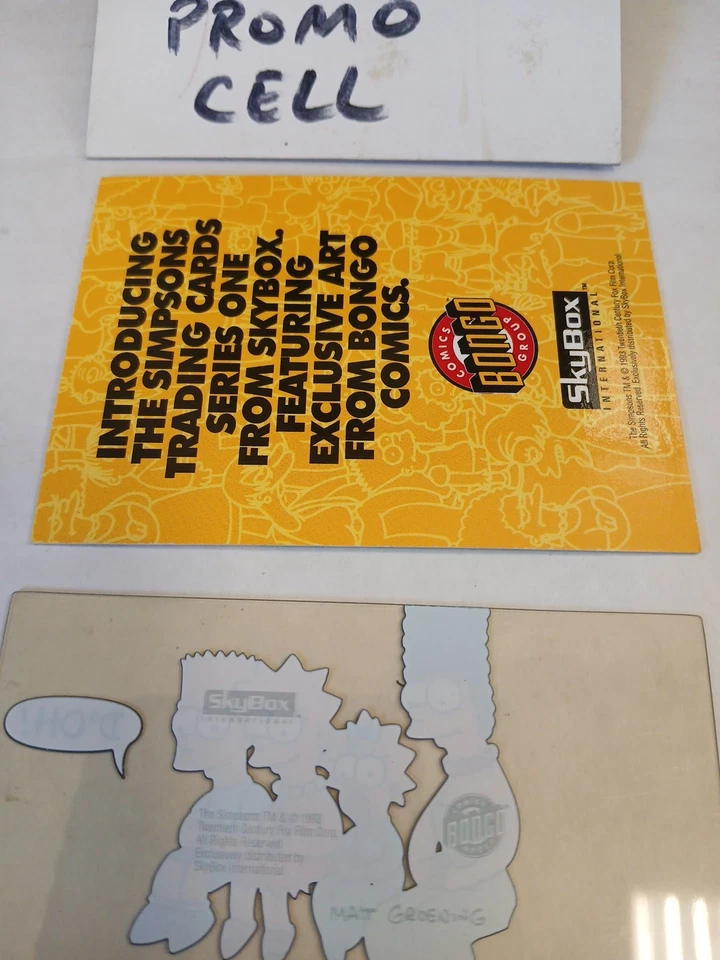 Skybox Simpsons 1993 Series 1 Promo Card with Cel Overlay B1 & C1 - Image 3 of 4