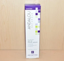 Andalou Naturals Sunscreen DIY Booster Facial Serum SPF 30 Unscented 2 OZ NEW