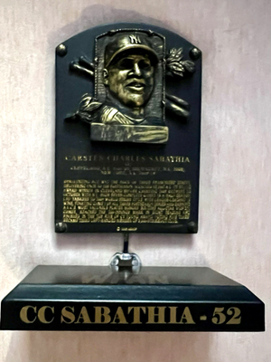 CC SABATHIA 殿堂入りレプリカプレート 52 メジャーリーグ MLB NY YANKEES CC SABATHIA HALL OF FAME REPLICA PLAQUE SGA HOF 9/7