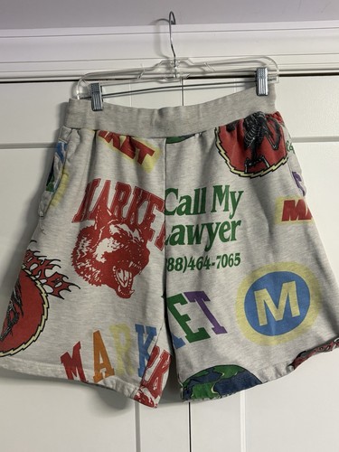 Chinatown Market Monogram AOP Sweatshorts all-over graphic "Call My Lawyer"