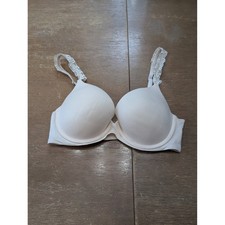 Aerie Real Sunnie Demi Lightly Lined Bra Cream Lace Straps Size 32D