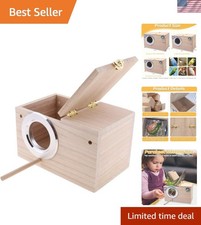 Comfortable Parakeet Nesting Box - Durable Wood for Lovebirds  Cockatoos