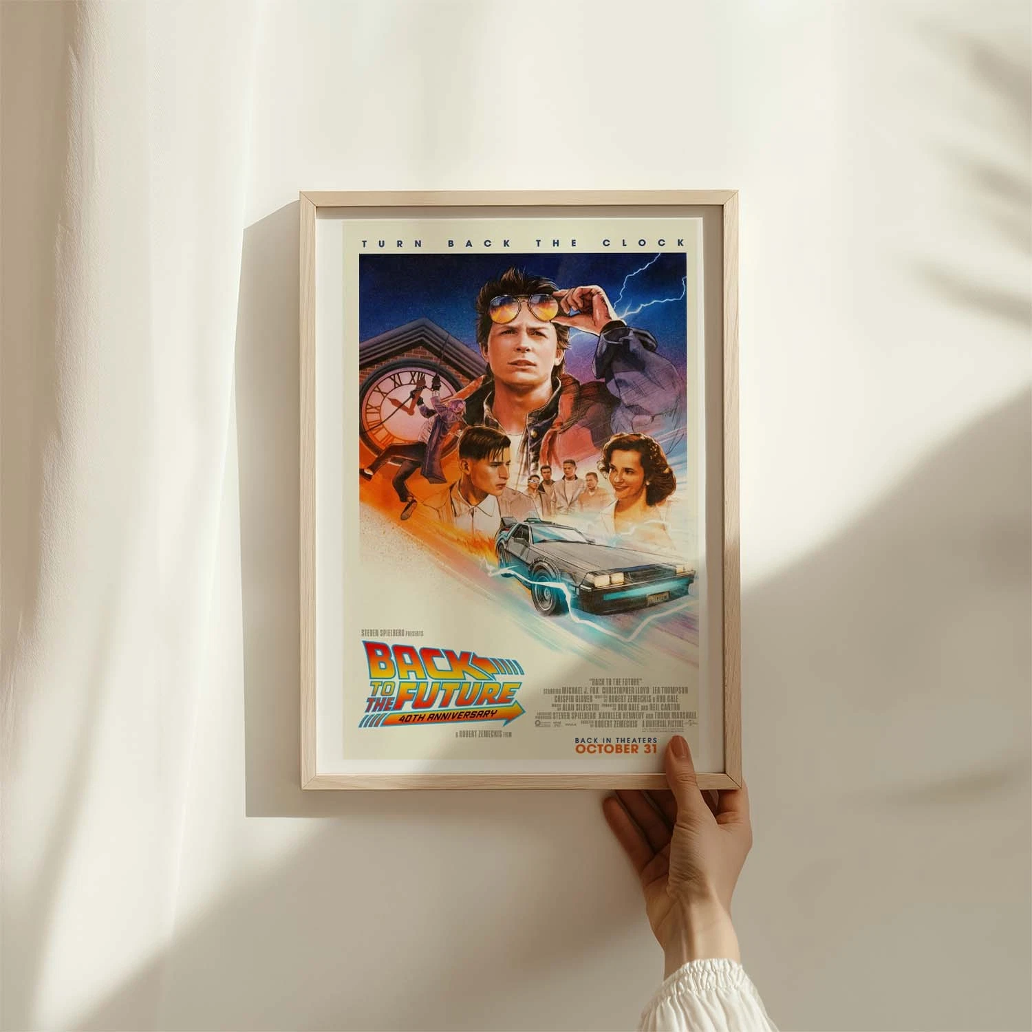 Back to the Future 40th Anniversary Movie Poster Framed Wall Art Print Decor