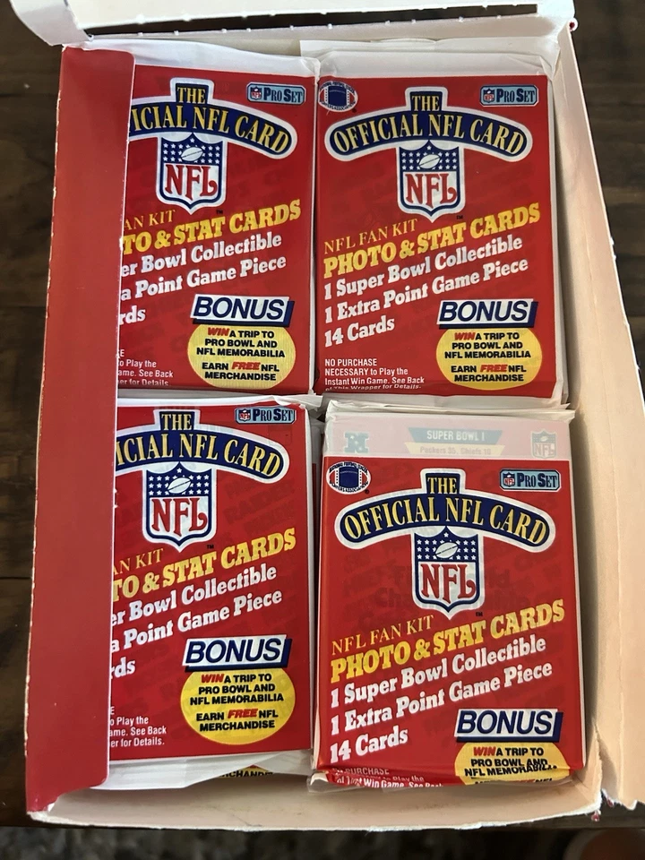 Juego de cartas de fútbol americano profesional de la NFL serie 1 1989 paquetes de 36 tarjetas coleccionables Foto 2 de 4