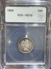 1904 Barber Dime ICG VG-10 IDC Verified