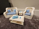 Barbie Wicker Living Room Set Dream Furniture Collection Vintage Mattel 1980s