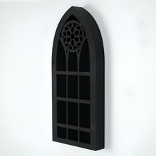 Wall Display Shelf Stones Holder Church Window Design Black Wall Mounted Display
