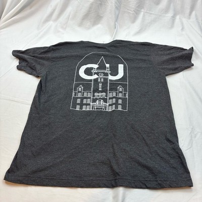 Men's Large Tultex T-Shirt Cumberland University Phoenix Dark Grey Building