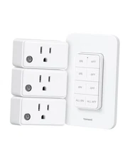 Remote Control Outlet Wireless Wall Mounted Light 3 Outlet + 1 Wall Switch