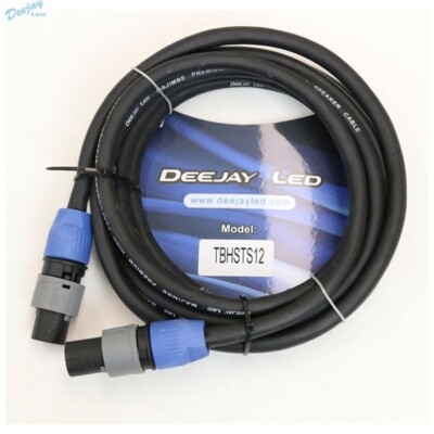 DEEJAY LED 12 Foot Length SPEAKON 2-Connector ONLY SPEAKON Audio Cable
