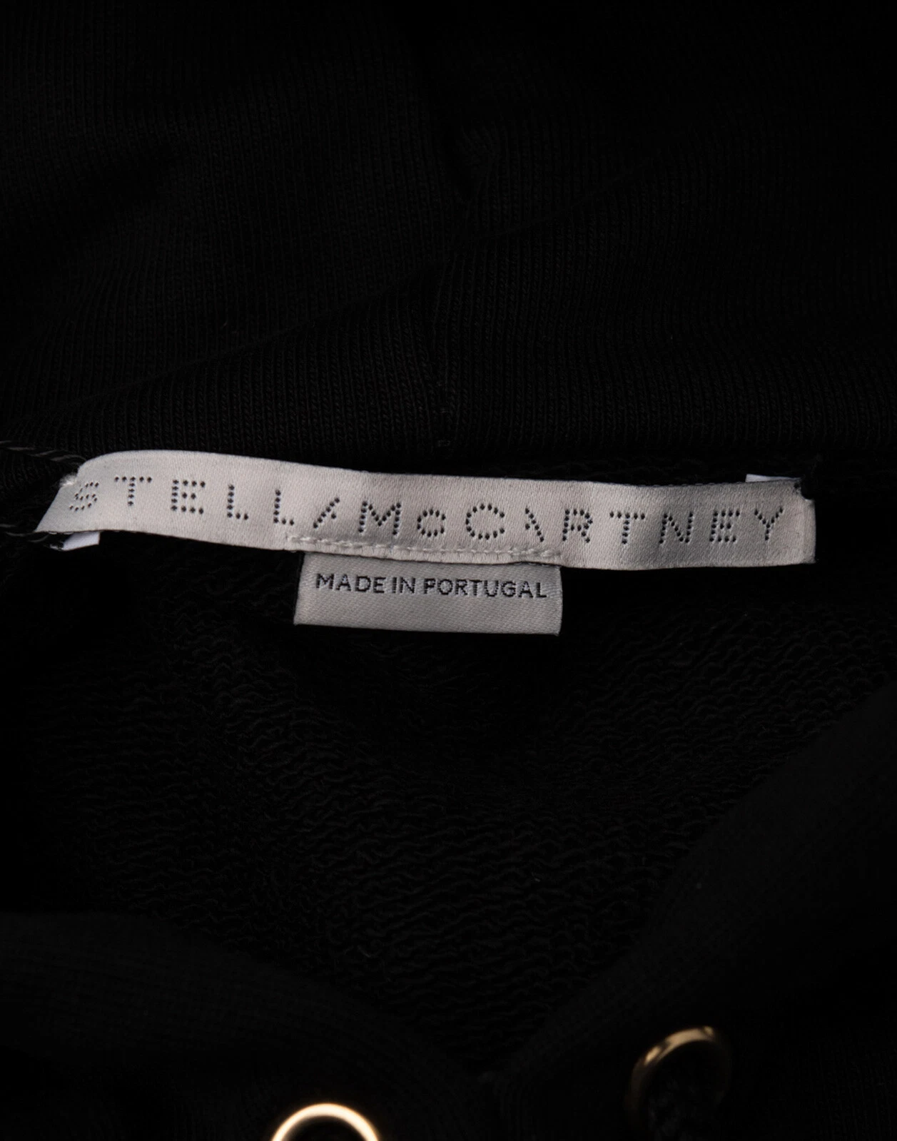 SACAI RRP€773 STELLA MCCARTNEY felpa con cappuccio IT36 US0 2 XXS nera spalla a goccia manica lunga