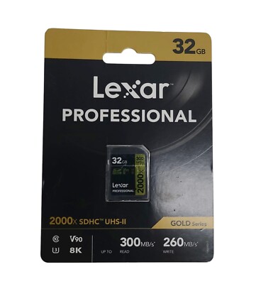 Lexar SDHC Card 32GB Professional 2000x UHS-II V90 U3