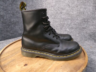 Martens Women's 1460 W Black Nappa Leather Combat Boots Size US EU 38 