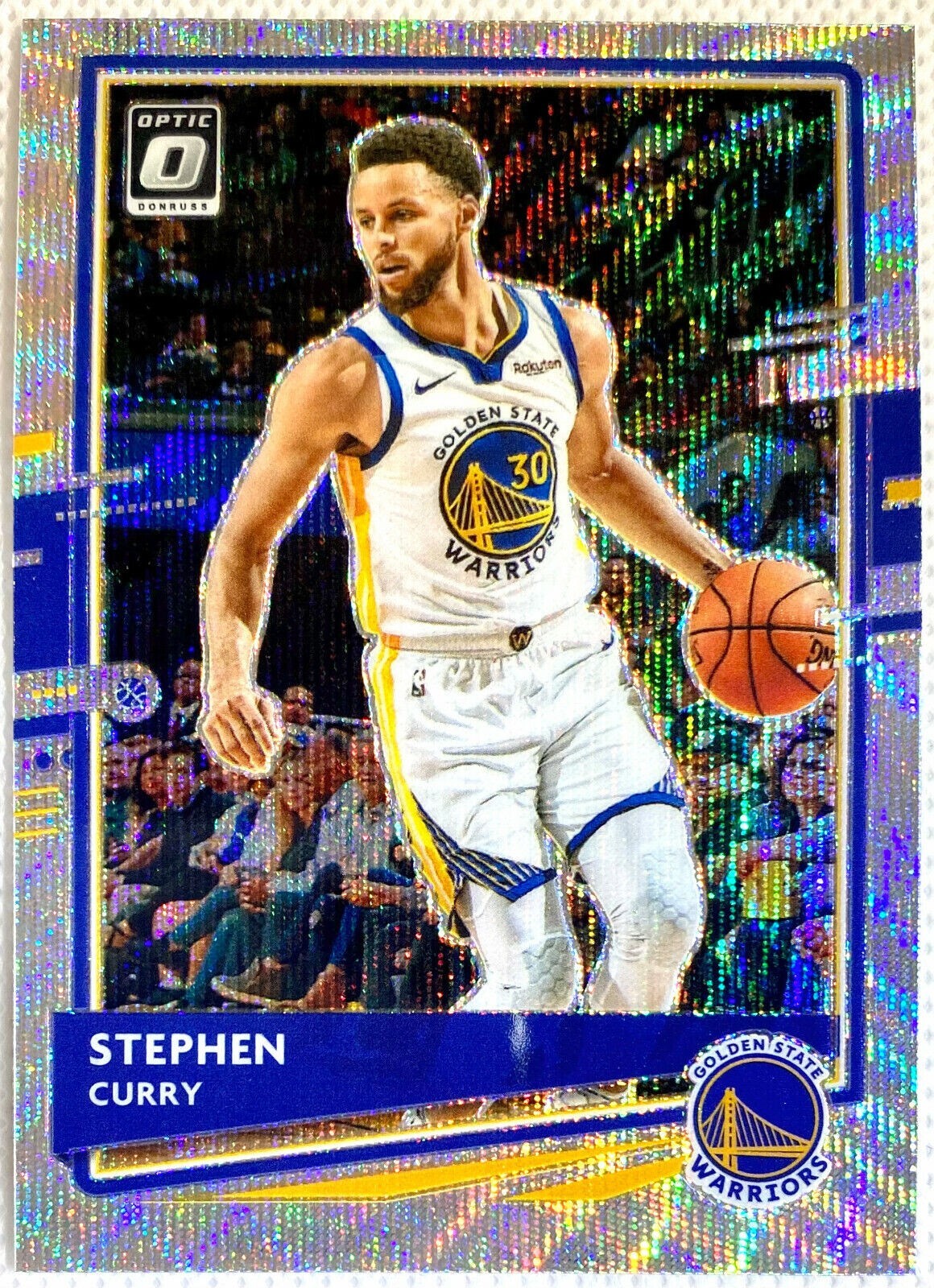2020-21 Donruss Optic #17 Stephen Curry Silver Wave Prizm Card
