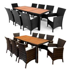 CASARIA® Gartenmöbel Set Sitzgruppe Holz Polyrattan 8 Personen Garten Terrasse