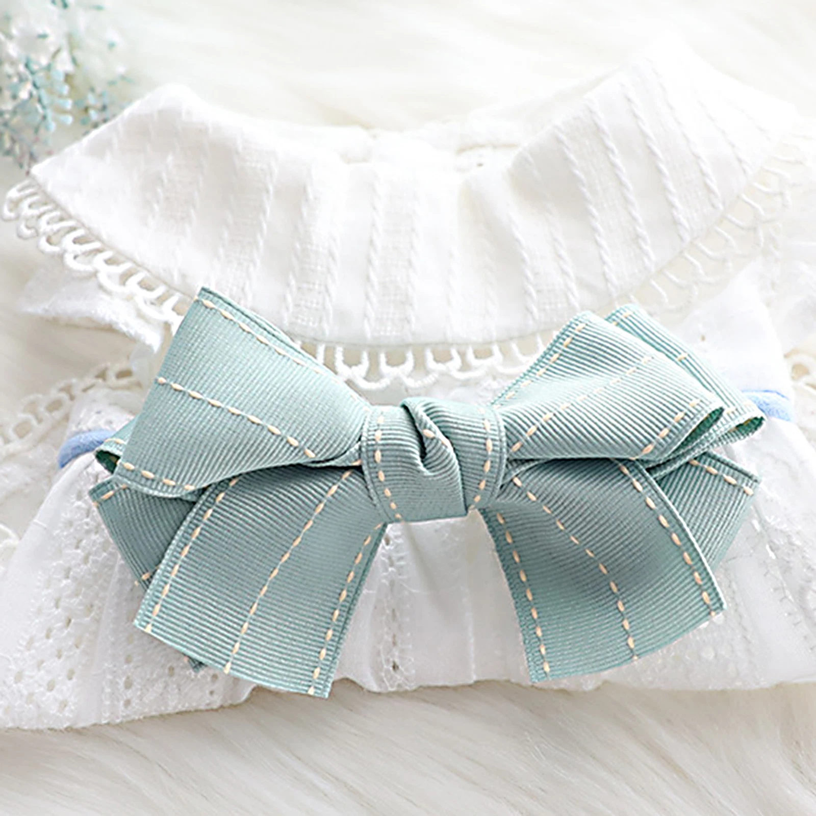 VETEMENTS Carino animale domestico gatto cane fiocco vestito gonna cucciolo vestito senza maniche per costume estivo