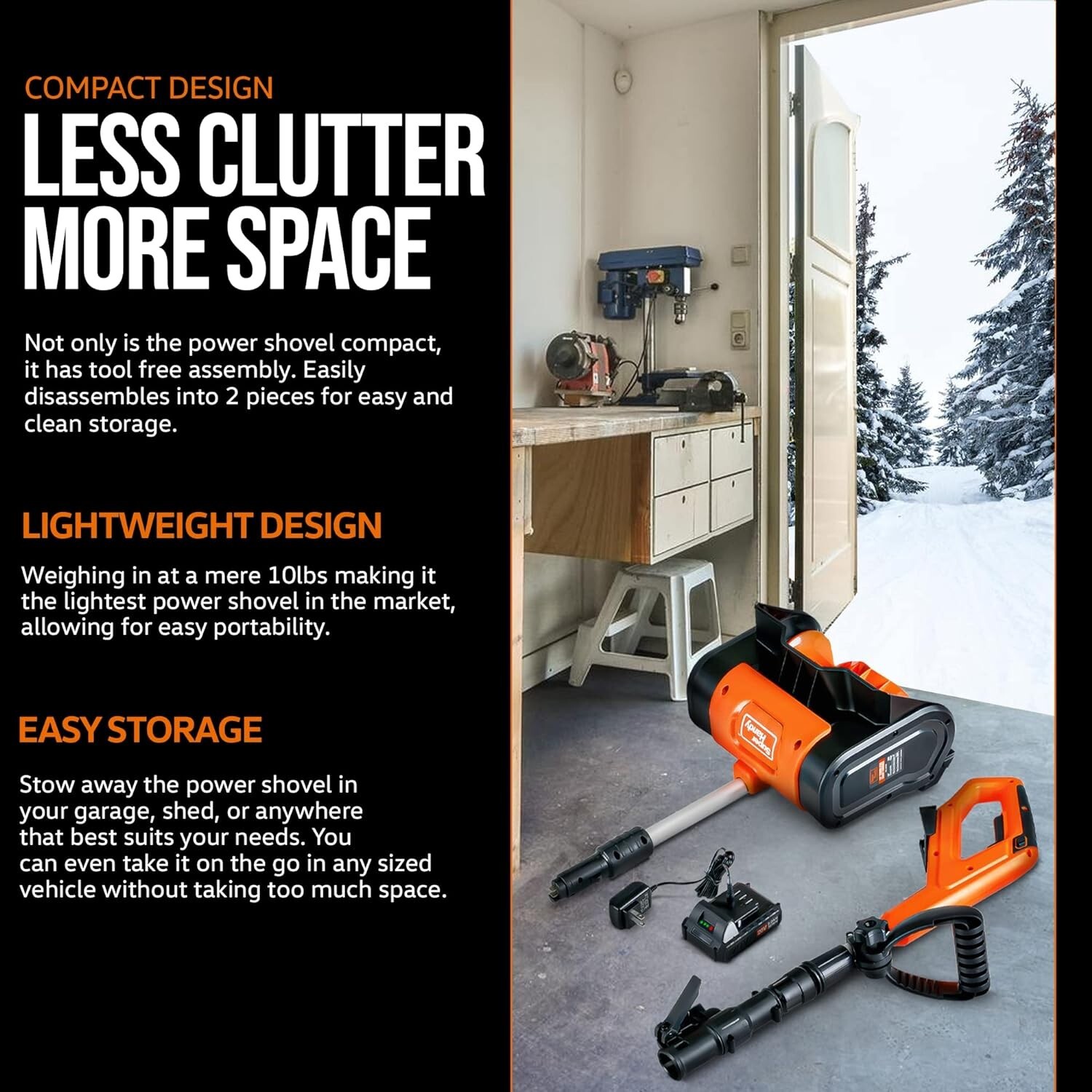 SuperHandy Snow Thrower/Power Shovel, Cordless Rechargeable DC 20V eBay