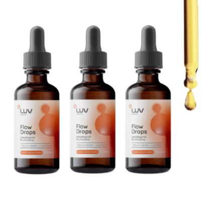 1-3 Pack LUV Health Flow Drops Adaptogen Mushroom Peach Watermelon Flavor New