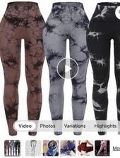 Ladies High Waist Yoga Pants Size L Gray