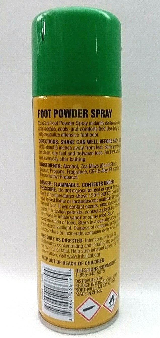 4 X Xtra Care Foot Powder Spray Soothes cools & comforts w/ Corn Starch