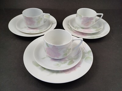 3 Rosenthal Donatello Rosendekor Tee Gedecke