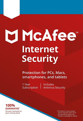 McAfee Internet Security 2022 10 Device (10 PC) 1 Year Antivirus