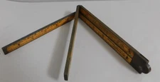 STANLEY RULE & LEVEL CO. New Britain Conn. USA NO 62 BOXWOOD AND BRASS 24” RULER