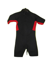 Real On Black And Red Wetsuit Youth Child Short Sleeve Short Uni