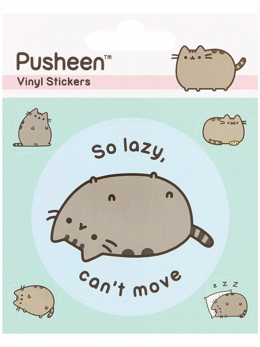 PUSHEEN Official Super Fancy Sheet of Vinyl Stickers (Lazy) 5 stickers on  sheet