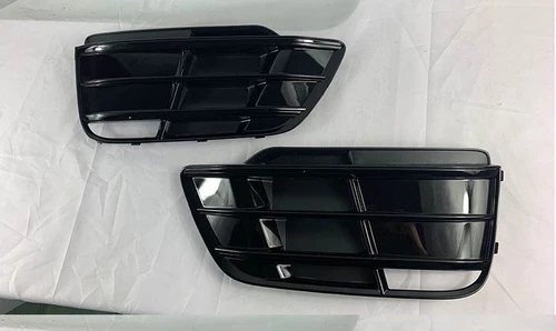 For Audi Q5 SQ5 2018 2021 Front bumper Upper Black Grille Grill & Fog Lmp Bars - Picture 6 of 6