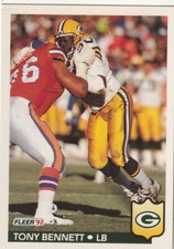 FREE SHIPPING-MINT-1992 Fleer Tony Bennett #126 PLUS PACKERS BONUS CARDS