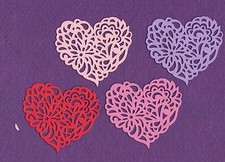 HEART 2 valentine love die cuts scrapbook cards