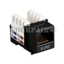 CAT6 LAN Network RJ45 110 Punch Down 8P8C Keystone Modular Snap-In Jack - Black