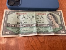 Vintage Canadian Canada one dollar bill